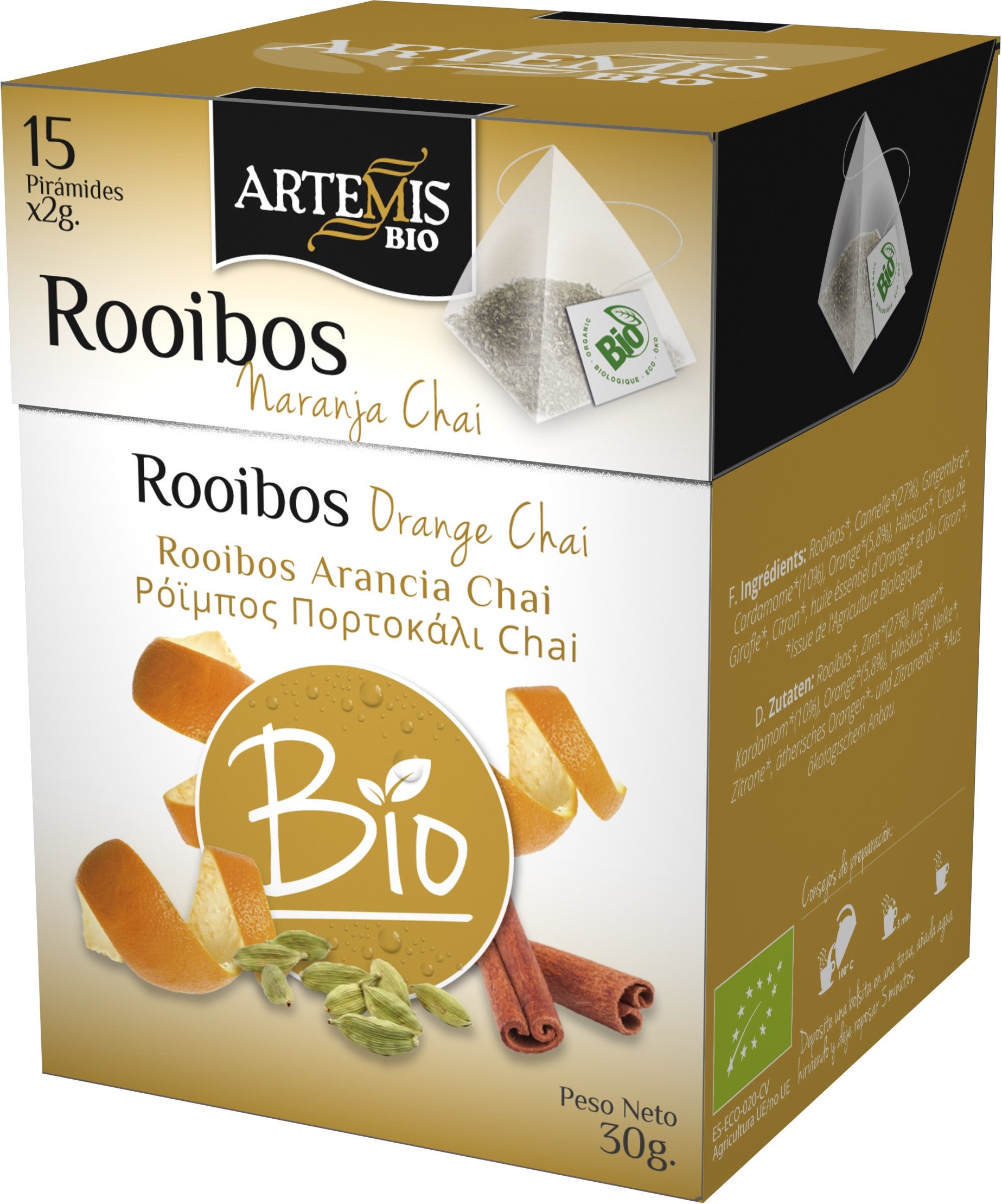 Artemis Bio Rooibos Naranja Chai En Piramide 15 X 1,5 Gramos Artemis Bio Rooibos Naranja Chai En Piramide 15 X 1,5 Gramos
