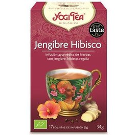 Yogi Tea Hibisco Y Jengibre 17 Filtros X 2 Gr