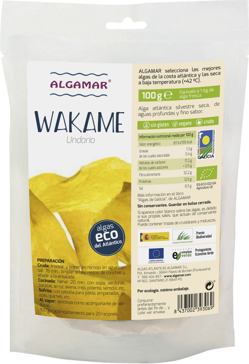 Algamar Alga Wakame 100 Gramos Algamar Alga Wakame 100 Gramos
