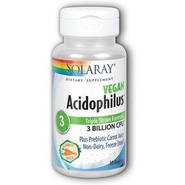 Solaray Acidophilus Plus 3 bilhões 30 cápsulas