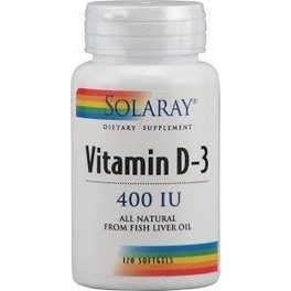 Solaray Vitamina D3 400 Iu 120 Pérolas