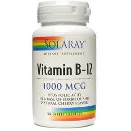 Solaray Vitamina B12 + Ácido Fólico 1000 mcg 90 Comp