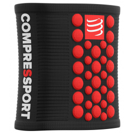 Compressport Muñequeras Sweatbands 3D Dots Negro - Rojo