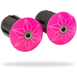 Supacaz Topes Star Plugz Rosa Neon Powder Coated