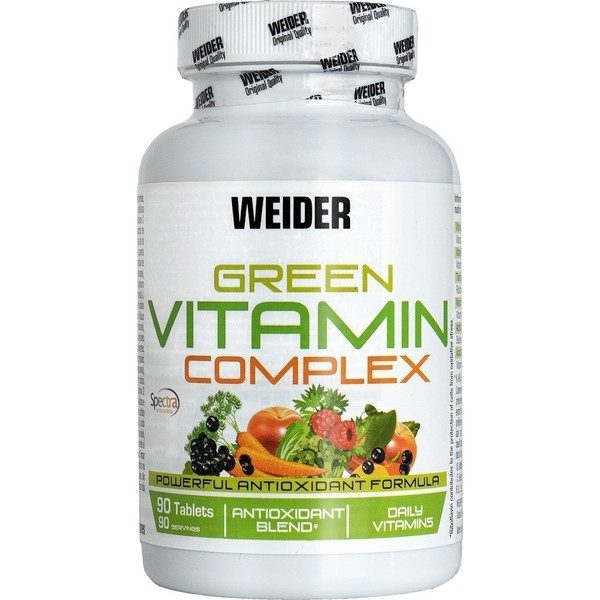 Weider Green Vitamin Complex 90 Unidades - Complejo multivitaminico vegano. Ideal para el Sistema Inmune.
