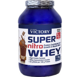 Victory Super Nitro Whey 1 Kg - Concentré et isolat de lactosérum - Source de protéines riche en BCAA. récupération musculaire. Avec L-Glutamine, Vitamine B6 et Calcium.