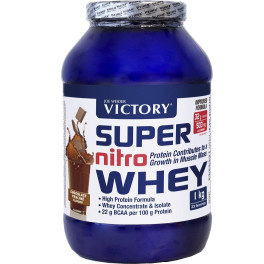 Victory Super Nitro Whey 1 Kg – Whey Concentrado e Isolado - Fonte de Proteína Rica em BCAAs. recuperação muscular. Com L-Glutamina, Vitamina B6 e Cálcio.