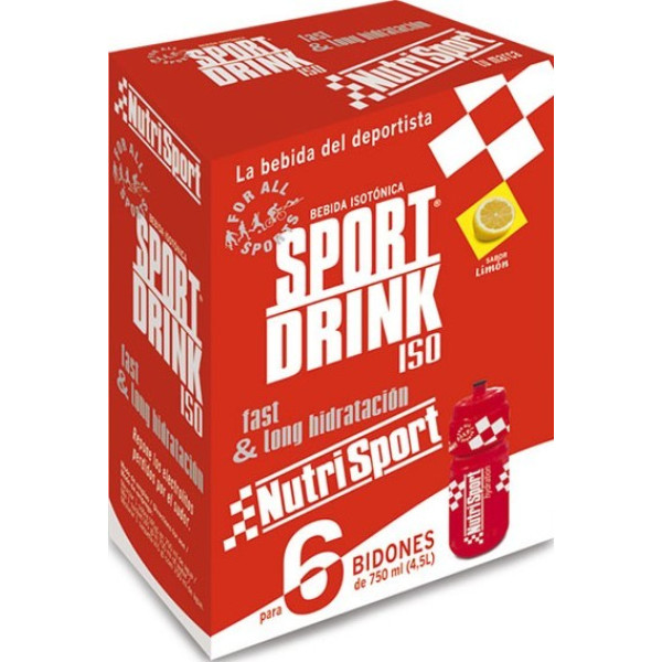 Nutrisport Sport Drink ISO + Bidón 750 ml 6 sobres x 45 gr