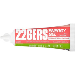 226ERS ENERGY GEL BIO 1 X 25GR CAFEÏNEVRIJE AARDBEI EN BANAAN: Glutenvrije Energy Gel - Veganistisch en Biologisch - met Zeezout, Aardbeienpoeder en Natuurlijke Aroma's. Neem voor of tijdens het sporten