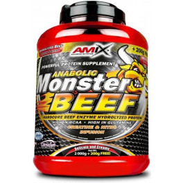 Amix Monster Beef 2 Kg + 200 Gr - Proteína de Ternera / Contiene BCAA y Glutamina  - Favorece el Anabolismo Muscular, Rápida y Total Absorción