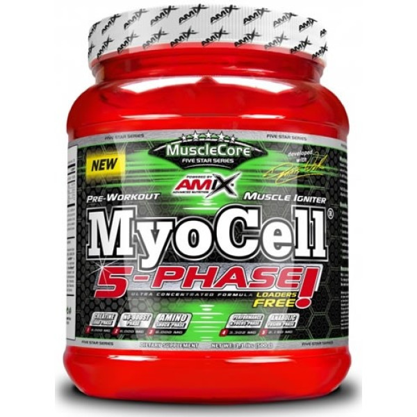 Amix MuscleCore MyoCELL 5 Phase 500 gr - Pre-Entreno en Polvo Contribuye a Mejorar el Rendimiento