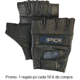 Atipick Guantes Halterofilia Piel Negra