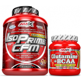 Pack Amix IsoPrime CFM Isolate 2 kg + Glutamina + BCAA 300 gr