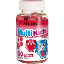 Weider Multikids Up Cherry 50 gummies - Complejo vitamínico para niños. Producto 100% vegetal y sin Gluten