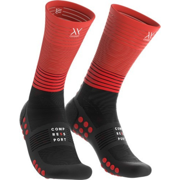 Compressport Calcetines Mid Compression Socks Negro Rojo