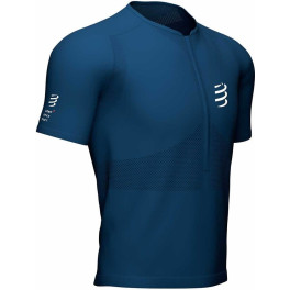 Compressport Camiseta Trail Half-Zip Fitted SS Top Azul