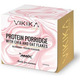 Vikika Gold by Amix - Protein Porridge con Chia y Copos de Avena 30 sobres X 50 gr - Proteína Instantánea