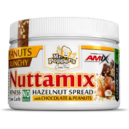 Amix Protein Nuttamix Crunchy Peanuts Mr Poppers - Crema de Chocolate y Avellanas 250 gr