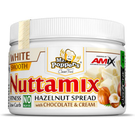 Amix Protein Nuttamix Mr Poppers - Crema de Chocolate Blanco y Avellanas 250 gr