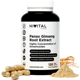 Hivital Panax Ginseng 2500 Mg Con 50 Mg De Ginsenósidos  120 Cápsulas Veganas