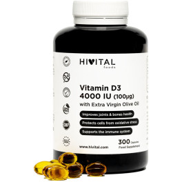 Hivital Vitamina D3 4000 Ui Natural  300 Perlas Para 10 Meses