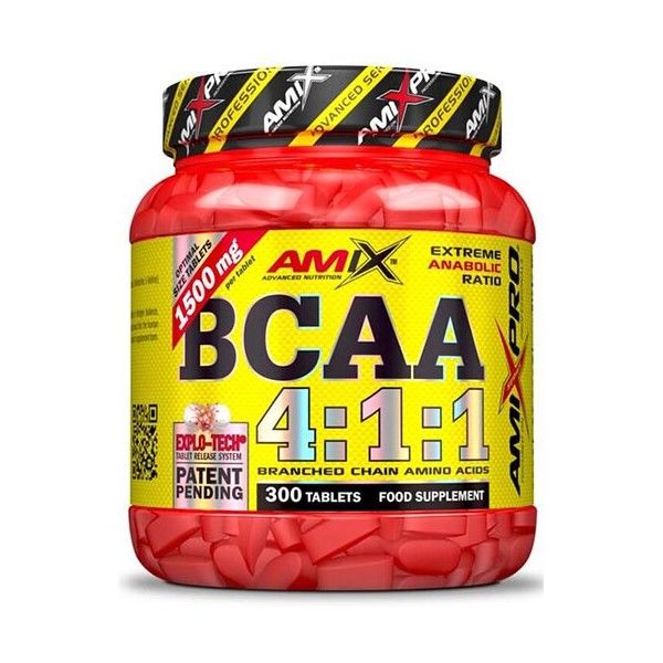 Amix Pro BCAA 4:1:1 300 tabs - Contibruye a la Recuperación Muscular + Contiene Aminoácidos Esenciales
