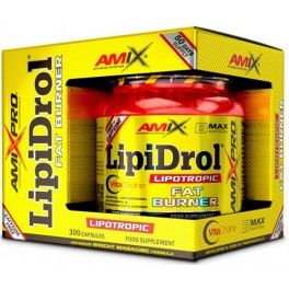 Amix Pro LipiDrol Fat Burner 300 Capsules - Aide au contrôle du poids, avec de la vitamine B, sans caféine