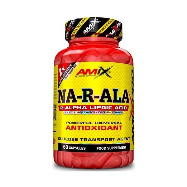 Amix Pro NA-R-ALA 60 Capsule - Base di Acido R-Alfa Lipoico, Potente Antiossidante, Per Rafforzare il Sistema Immunitario.