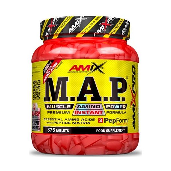 Amix Pro M.A.P. Muscle Amino Power 375 Tabletas - Aminoácidos Esenciales Sin Grasa ni Azúcar