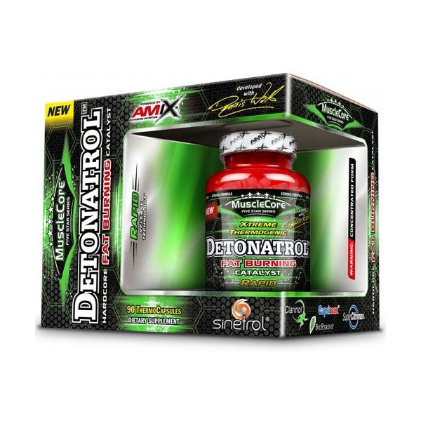 Amix MuscleCore Detonatrol Fat Burner 90 capsule Bruciagrassi Elimina la ritenzione idrica Aumenta il metabolismo