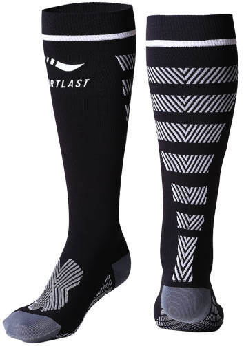 Sportlast Calcetin de Compresion Largo Pro Running Everes Negro-Blanco Sportlast Calcetin de Compresion Largo Pro Running Everes Negro-Blanco