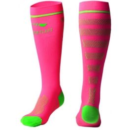 Sportlast Calcetin de Compresion Largo Pro Running Everes Coral-Verde Sportlast Calcetin de Compresion Largo Pro Running Everes Coral-Verde