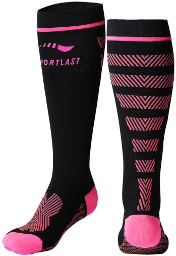 Sportlast Calcetin de Compresion Largo Pro Running Everest Negro-Coral Sportlast Calcetin de Compresion Largo Pro Running Everest Negro-Coral