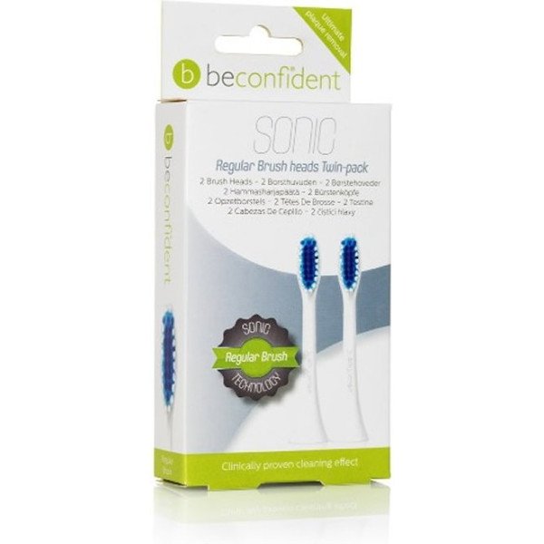Beconfident Sonic Toothbrush Heads Regular White Lote 2 Piezas Unisex