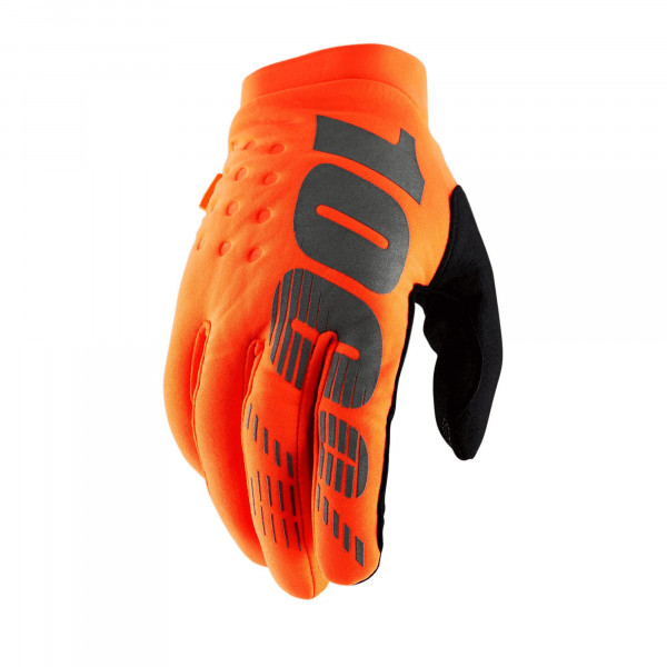 100% Brisker Glove Fluo Orange/black