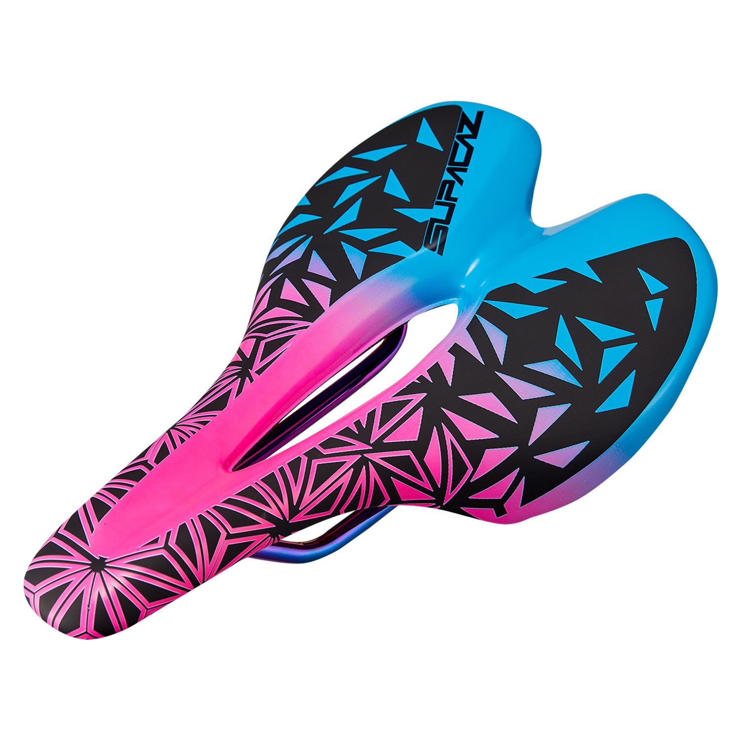 Supacaz Ignite Ti Saddle Neon Blue/pink Fade 143mm Supacaz Ignite Ti Saddle Neon Blue/pink Fade 143mm