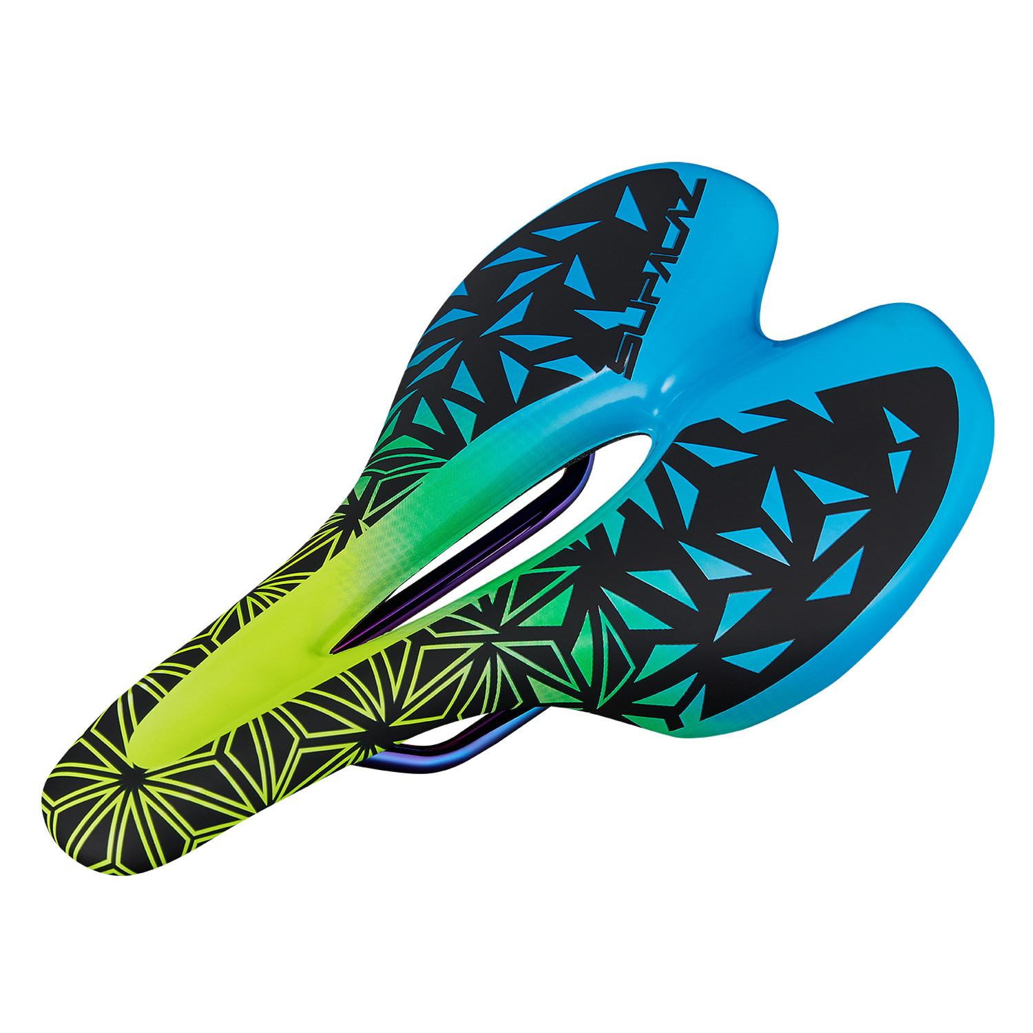 Supacaz Ignite Ti Saddle Neon Yellow/blue Fade 143mm Supacaz Ignite Ti Saddle Neon Yellow/blue Fade 143mm