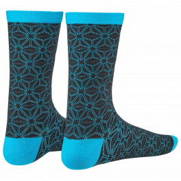 Supacaz Socks Asanoha Black And Neon Blue - Calcetines