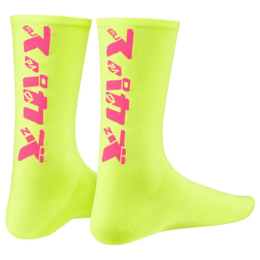 Supacaz Socks Katakana Neon Yellow And Neon Pink Supacaz Socks Katakana Neon Yellow And Neon Pink