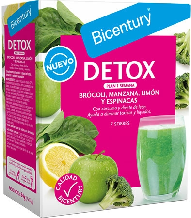 Bicentury Detox Brocoli, Manzana, Limon y Espinacas 7 sobres x 12 gr Bicentury Detox Brocoli, Manzana, Limon y Espinacas 7 sobres x 12 gr