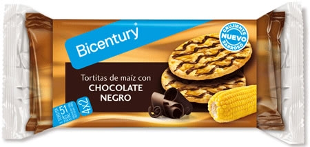 Bicentury Tortitas de Maiz con Chocolate Negro 8 tortitas x 7,5 gr Bicentury Tortitas de Maiz con Chocolate Negro 8 tortitas x 7,5 gr