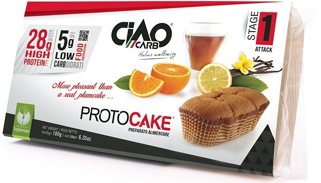 CiaoCarb ProtoCake Bizcocho Proteico 4 bizcochos x 45 gr CiaoCarb ProtoCake Bizcocho Proteico 4 bizcochos x 45 gr