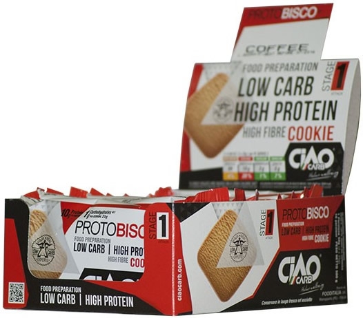 CiaoCarb ProtoBisco Galletas bajas en calorias Stage 1 - 10 bolsas x 50 gr CiaoCarb ProtoBisco Galletas bajas en calorias Stage 1 - 10 bolsas x 50 gr