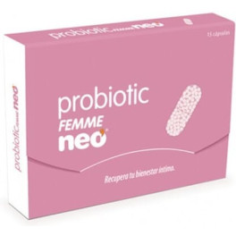 Neo - Complemento Alimenticio Probiotic Femme 15 Cápsulas - Ayuda a Regular el PH y la Flora Vaginal 