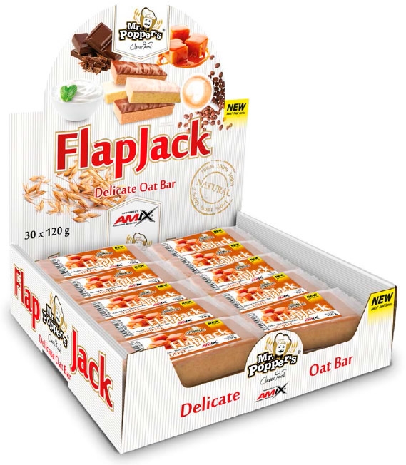 Amix Flapjack Oat Bar Mr Poppers 30 barritas x 120 gr Amix Flapjack Oat Bar Mr Poppers 30 barritas x 120 gr