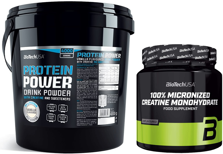 Pack BioTechUSA Protein Power 4000 gr + 100% Creatina Monohidrato Micronizada 500 gr Pack BioTechUSA Protein Power 4000 gr + 100% Creatina Monohidrato Micronizada 500 gr