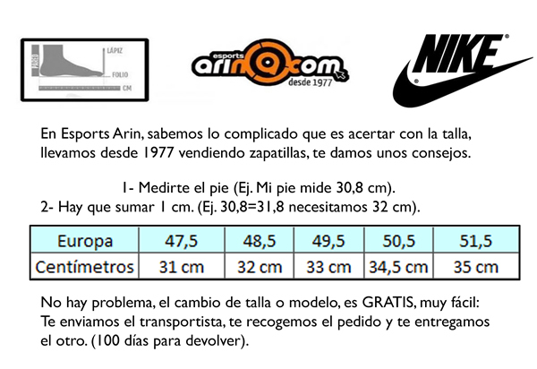 Tallas Nike En Centimetros Best Sale, 55% OFF | cubus.cat
