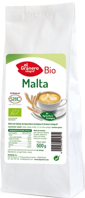 El Granero Integral Malta Bio 500 gr El Granero Integral Malta Bio 500 gr