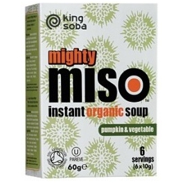 King Soba Sopa de Miso Con Calabaza y Verduras Sin Gluten Bio 6 x 60 gr