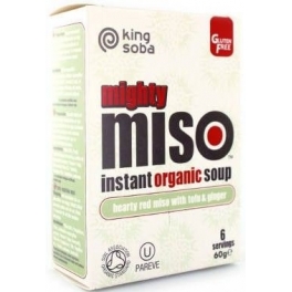 King Soba Sopa de Miso Con Tofu y Jengibre Sin Gluten Bio 6 x 60 gr